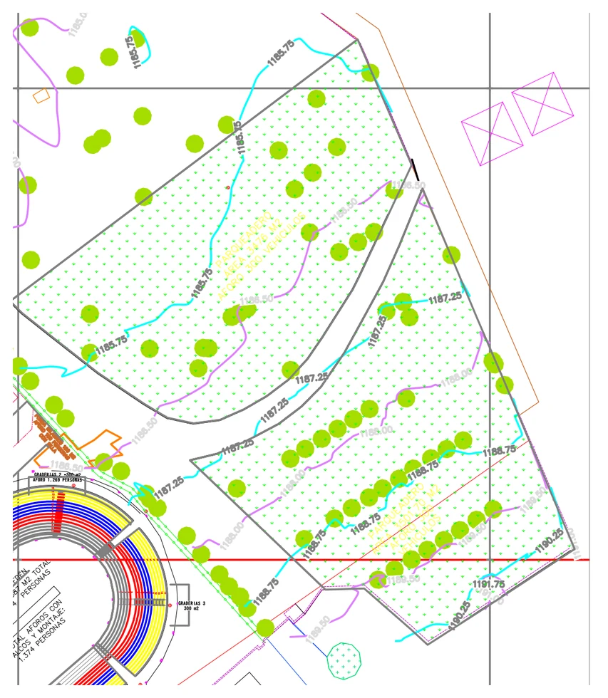 Segmento del plano de aforos para Fonda Milagros