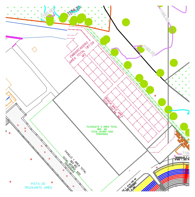 Segmento del plano de aforos para Plazoleta de Banderas