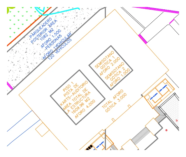 Segmento del plano de aforos para Salón Santa Marta